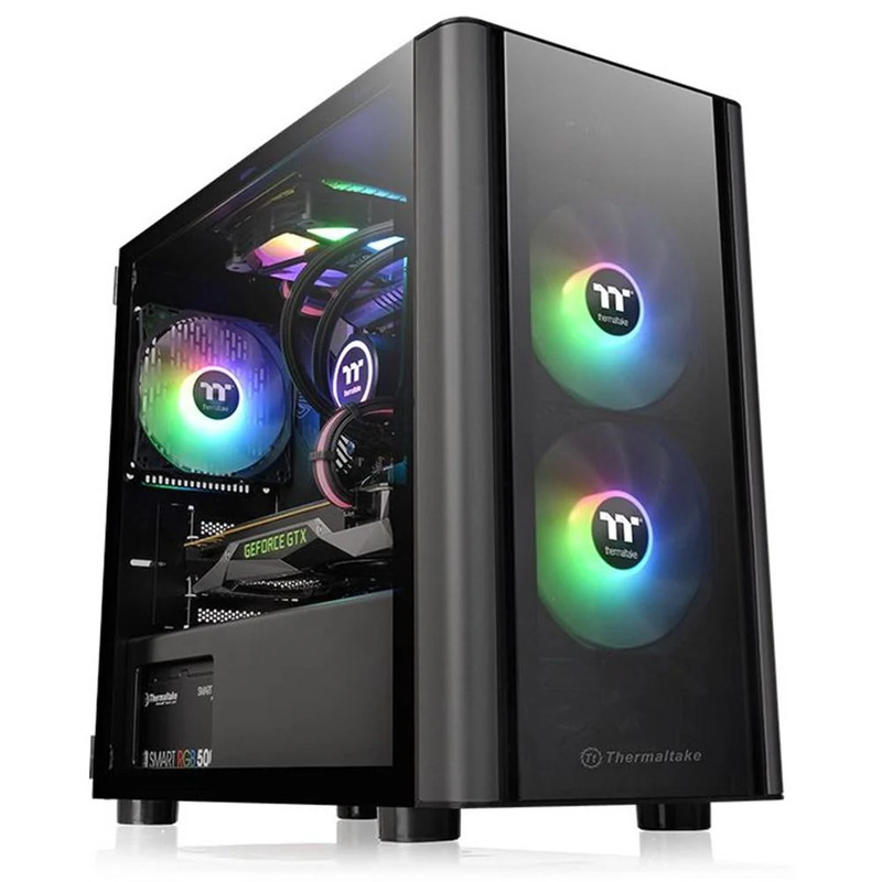 Thermaltake V150 Tempered Glass Micro ATX Case - Black - صندوق
